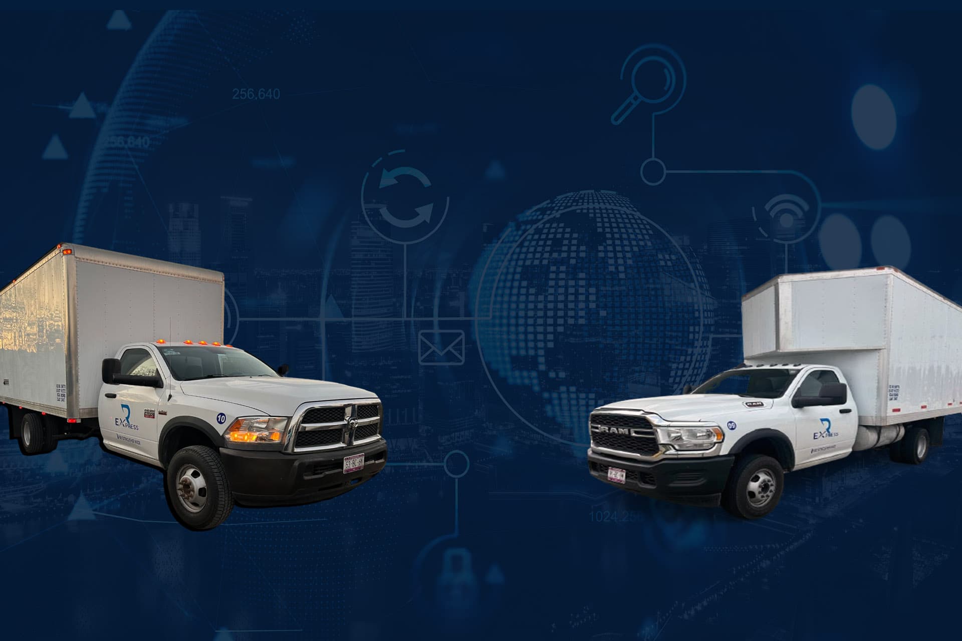 Camión de Romero Express de transporte de carga en carretera