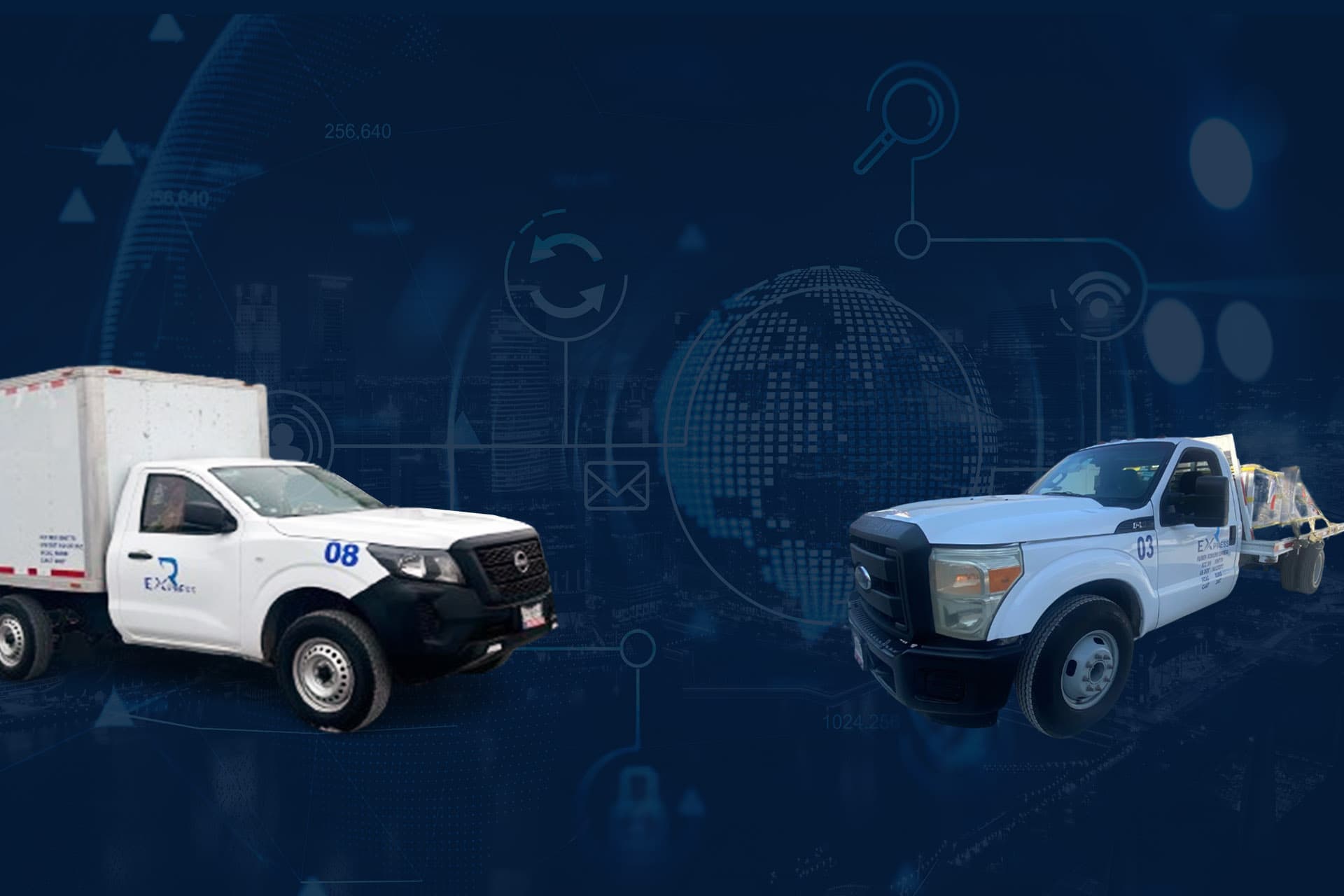 Camión de Romero Express de cruces internacionales